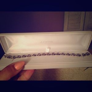 Real silver and diamond/ black diamond bracelet